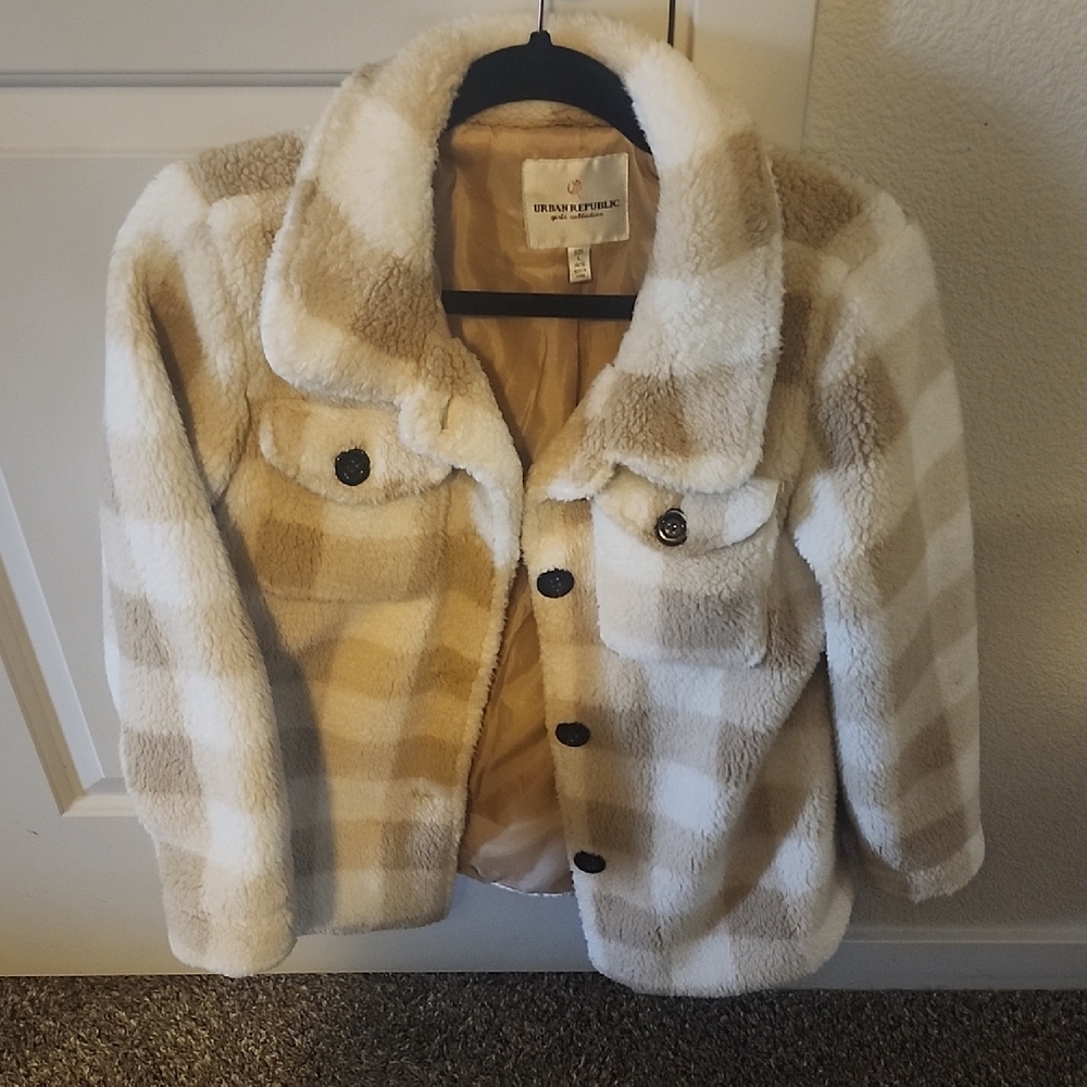Urban Republic Beige and White Sherpa Jacket